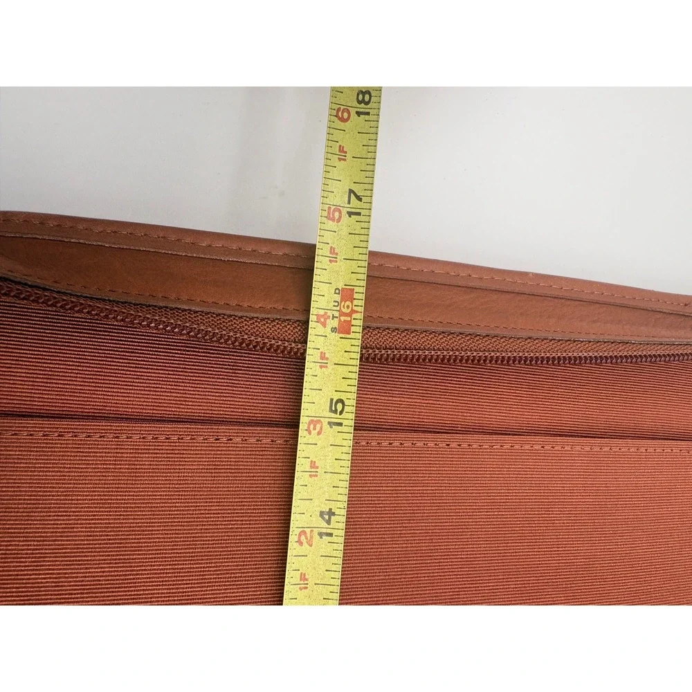Coach Vintage Brown Leather Zip 3 Ring Portfolio Binder planner Organizer Krause
